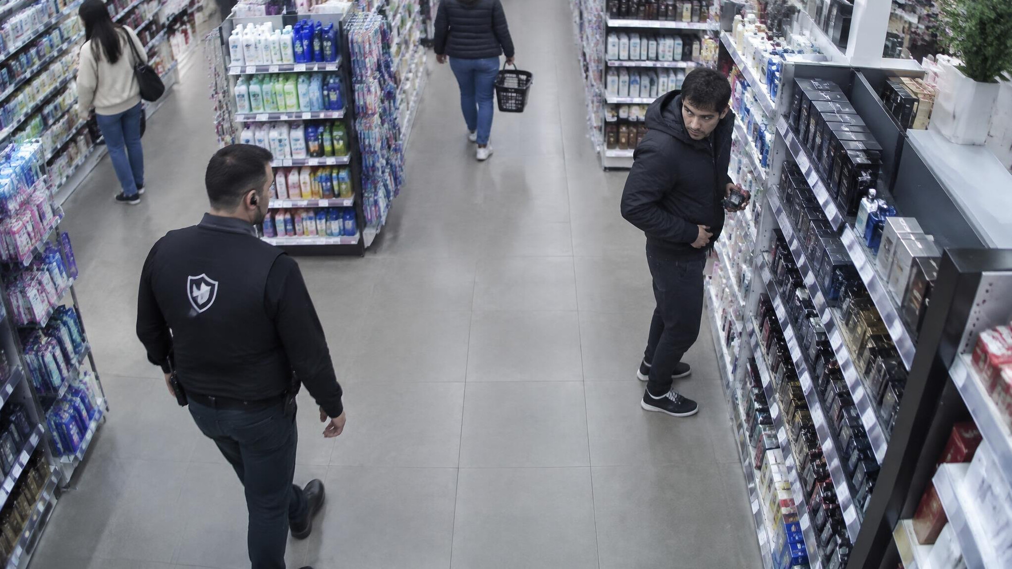 retail store aisles with shoppers