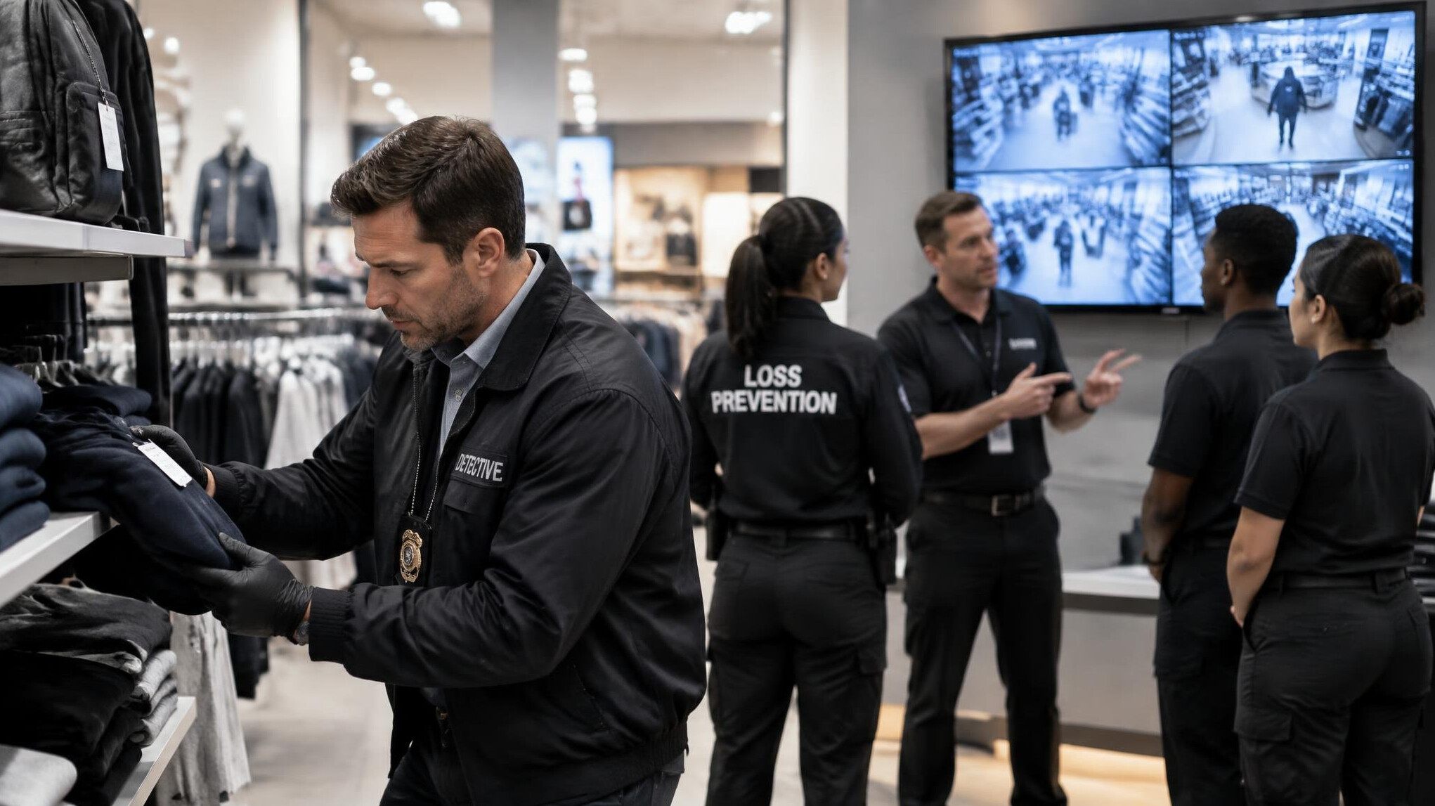 detective investigating store